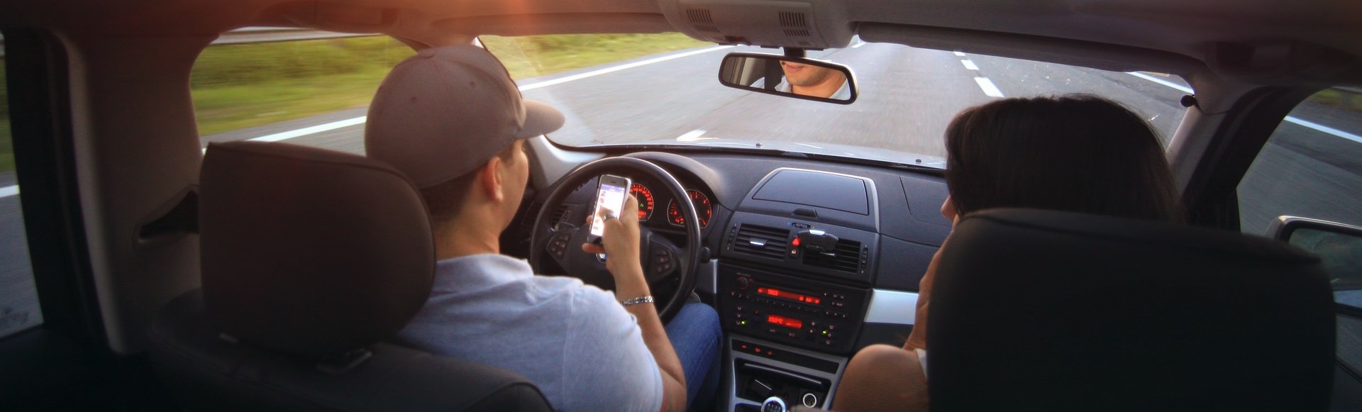happy drivers on a country road